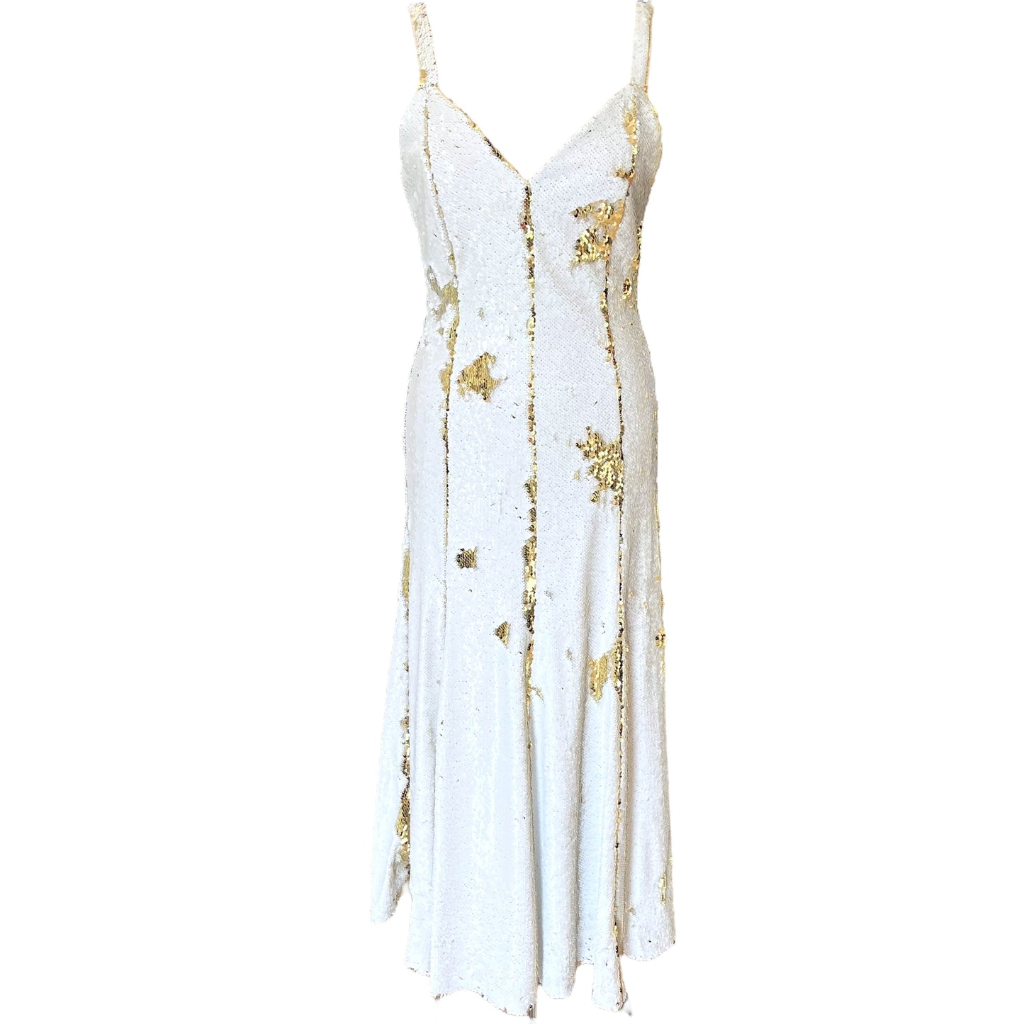 Racil White and Gold Sequin Dress - 8 - NEW