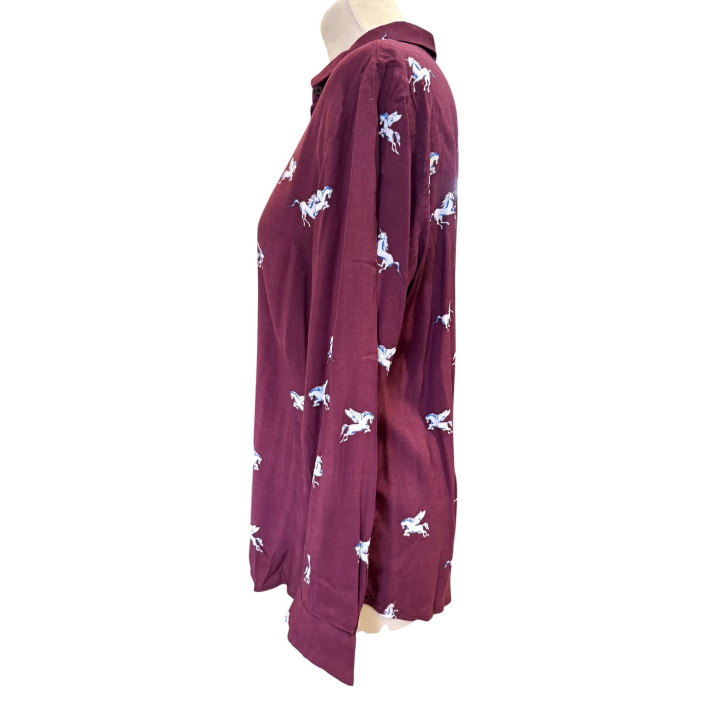 Bimba Y Lola Burgundy Equestrian Print Shirt - 12