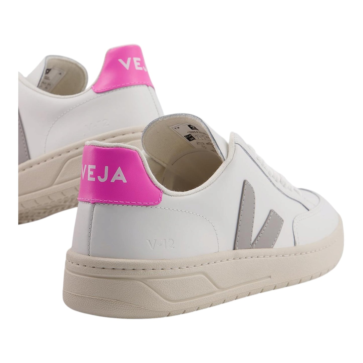 Veja V-12 Trainers White Oxford Grey and Pink Sari - 40/7