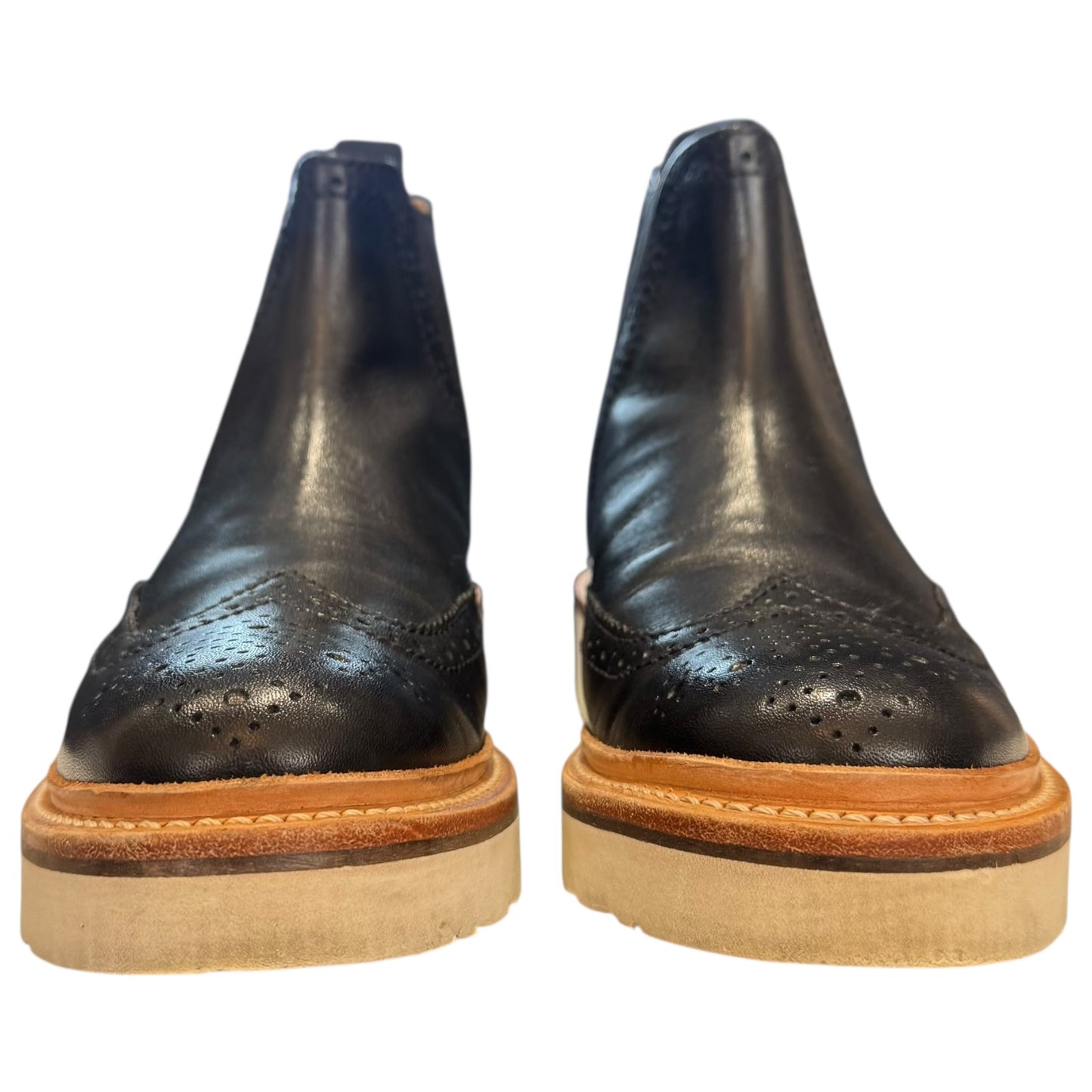 Grenson Alice Black Leather White Sole Chelsea Boots - 5