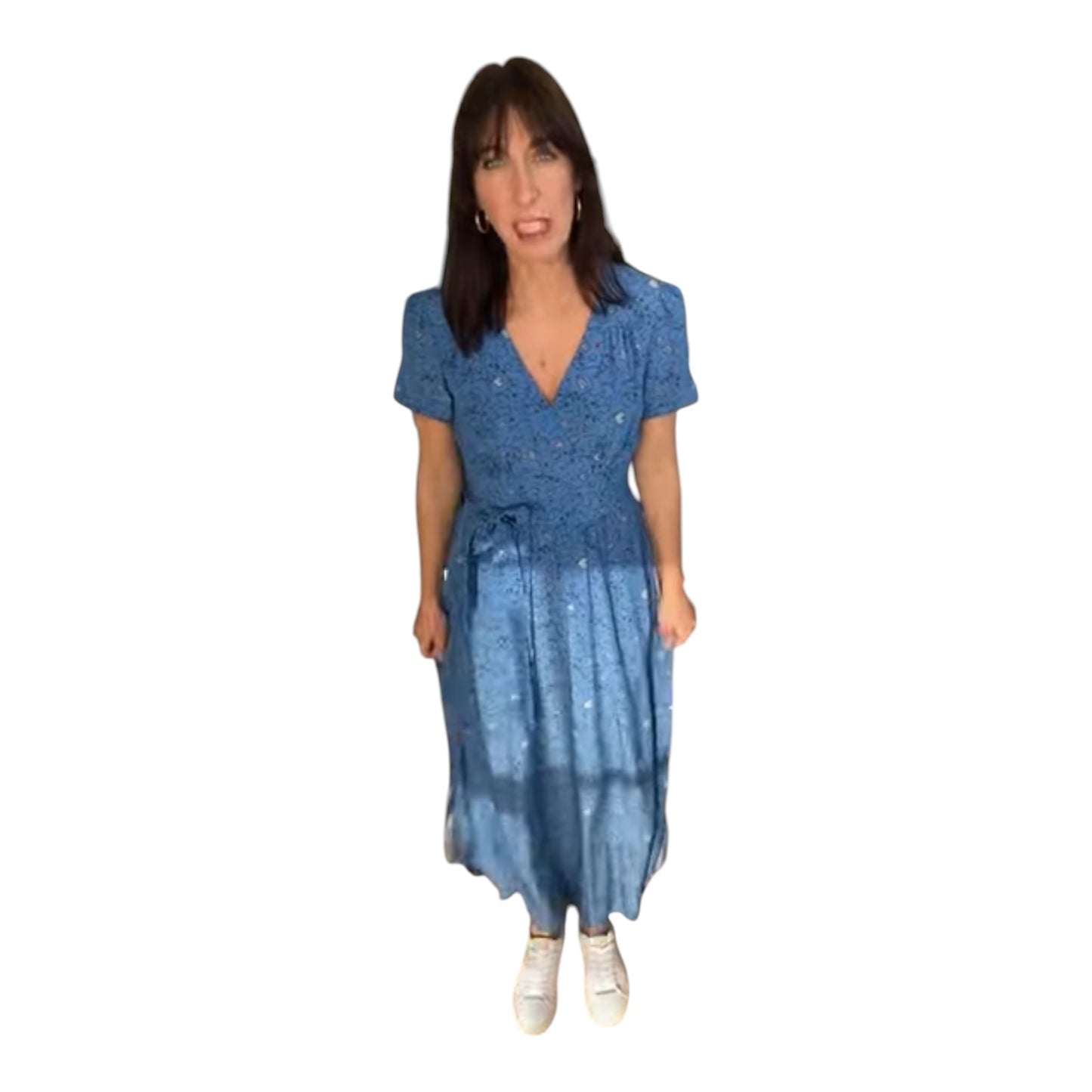 Cefinn Silk Blue Wrap Dress - 6/8