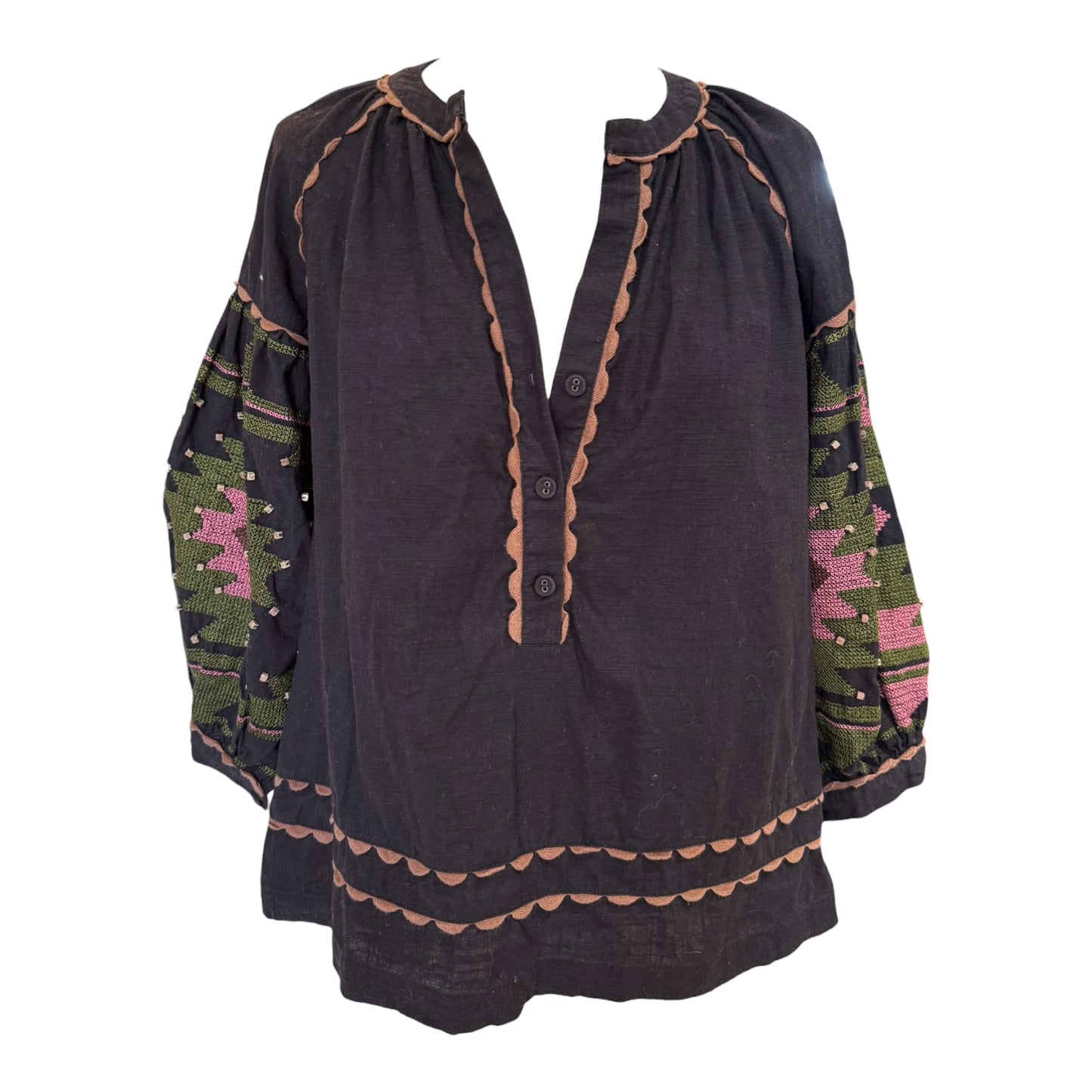 Rose & Rose Black Embroidered Top - 12