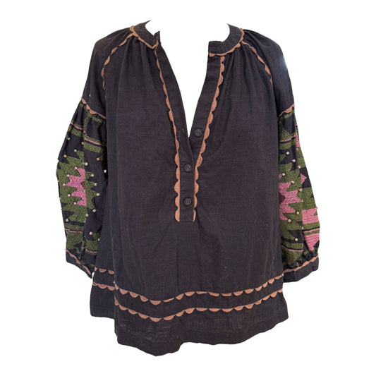 Rose & Rose Black Embroidered Top - 12