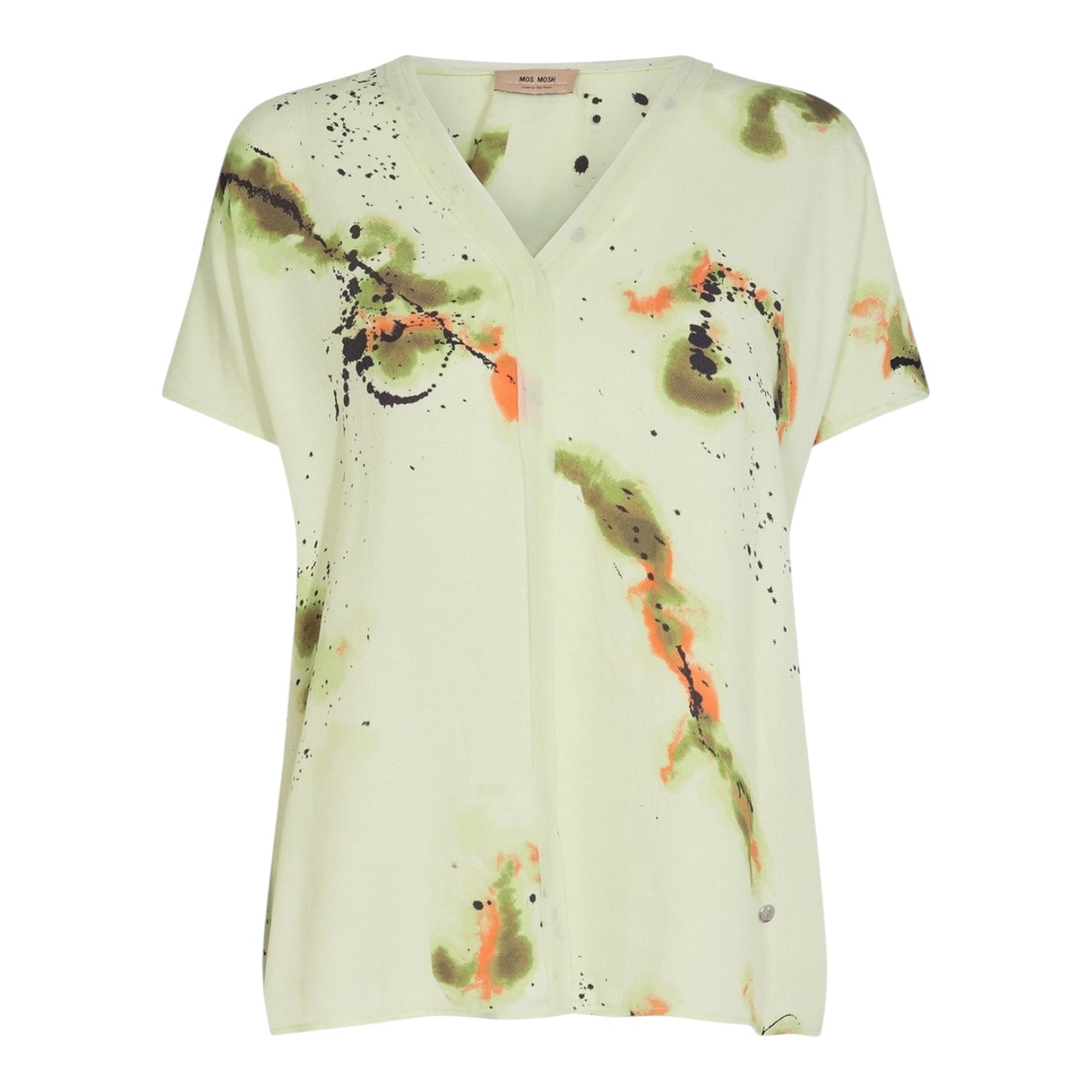 Mos Mosh Light Green V Neck Print Blouse - 10/12