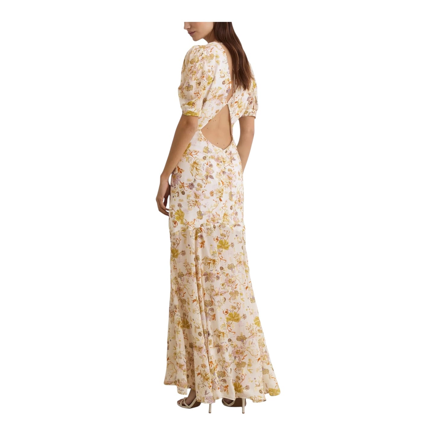 Reiss Naia Floral Open Back Maxi Dress - 8