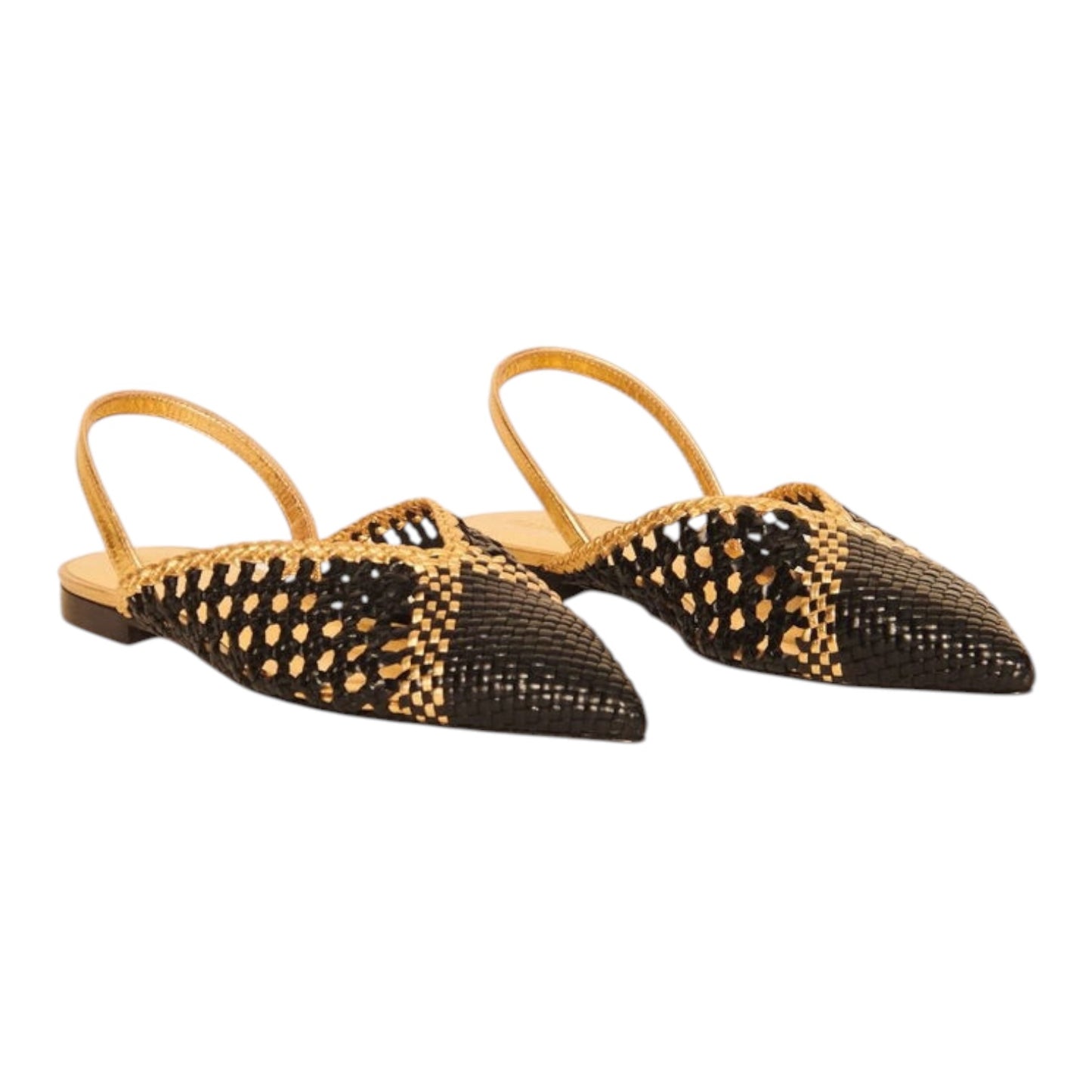 Sandro Black and Gold Woven Flats - 5 NEW