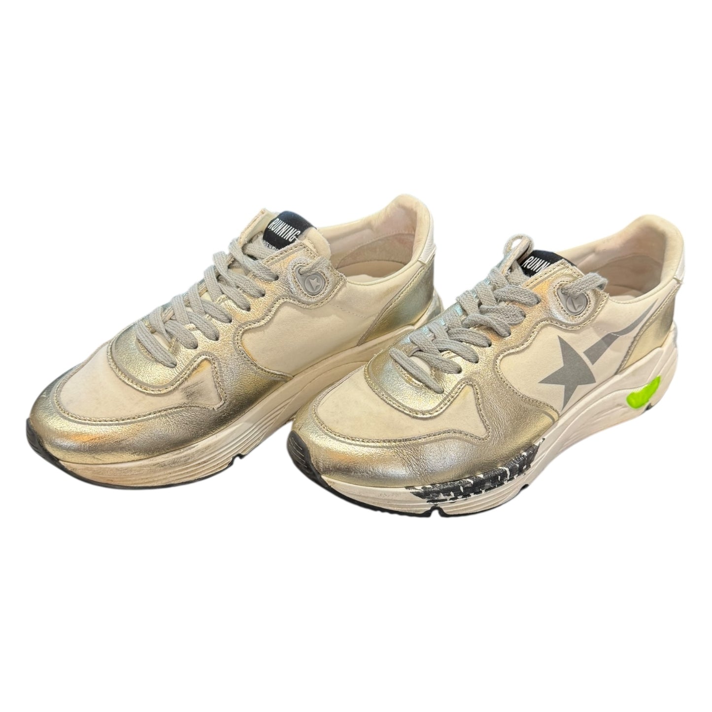 Golden Goose Private Edition Running Star in White and Silver - 37/4