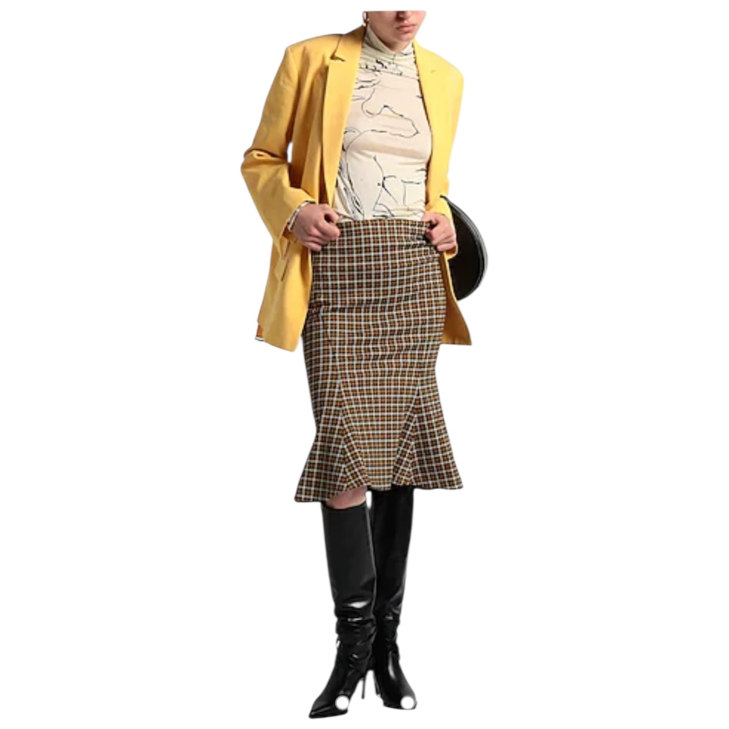 Marni Navy and Mustard Midi Skirt - 12