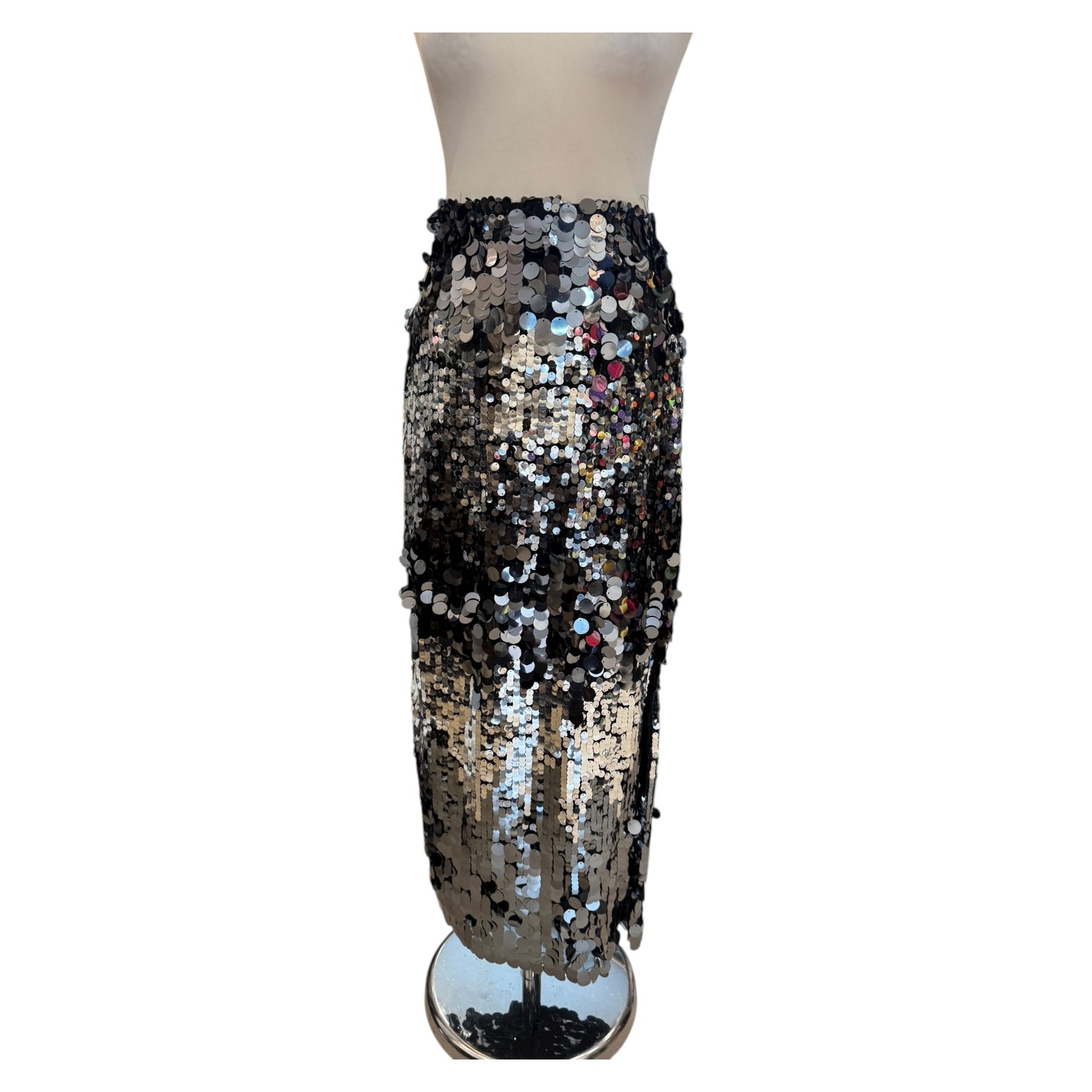 Sofie Schnoor Sequin Maxi Skirt in Silver - 10