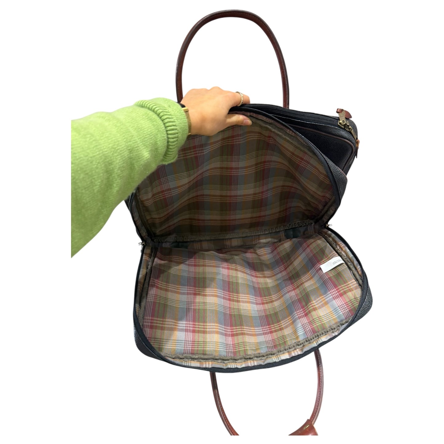 Mulberry Scotch Grain Black and Brown Brief Case