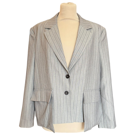 Karen By Simonsen Grey Pinstripe Jacket - 12