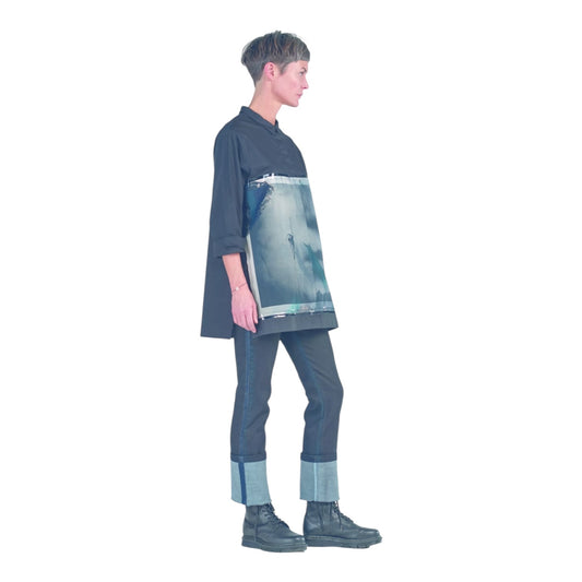 Annette Gortz Navy and Grey Shirt - 12/14