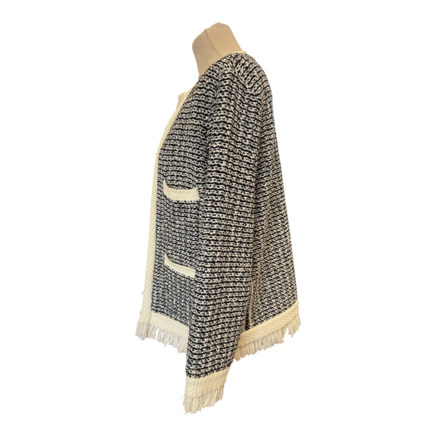 Jigsaw Black and Cream Boucle Jacket - 10/12