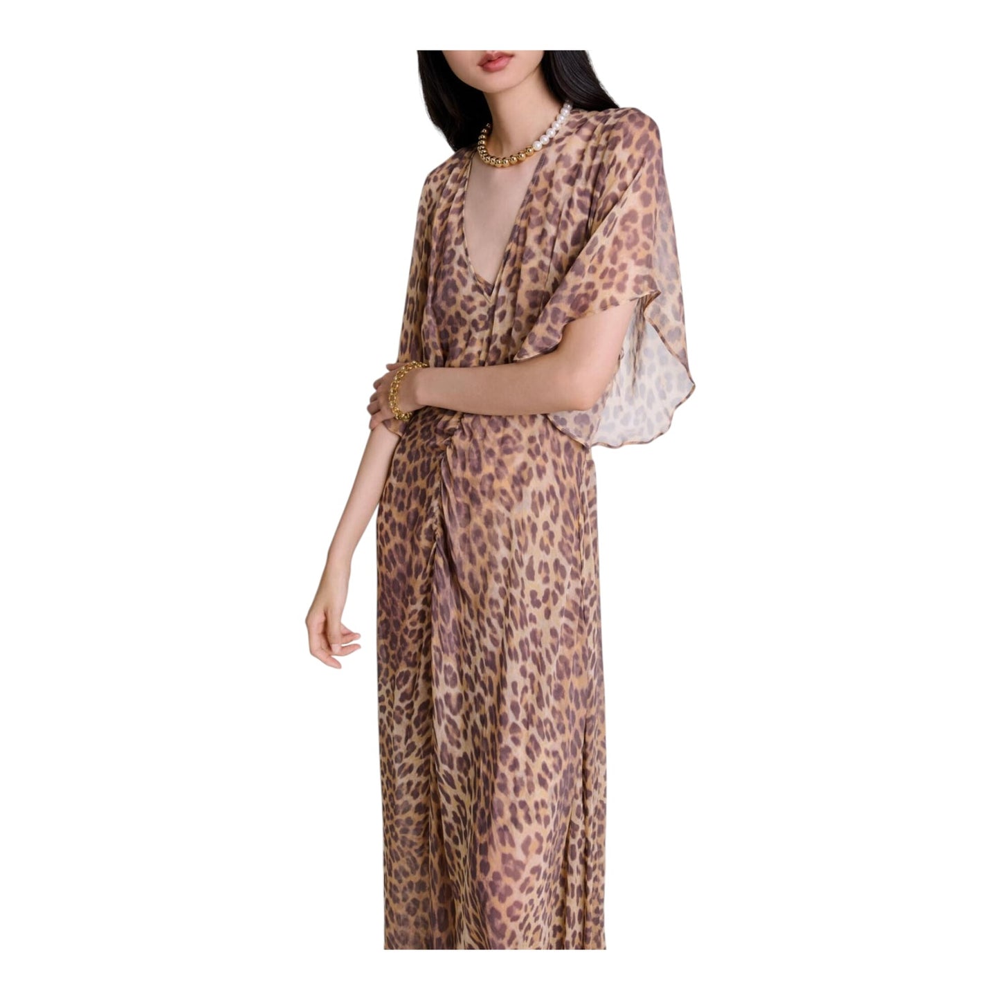Maje Leopard Print Maxi Dress - 10