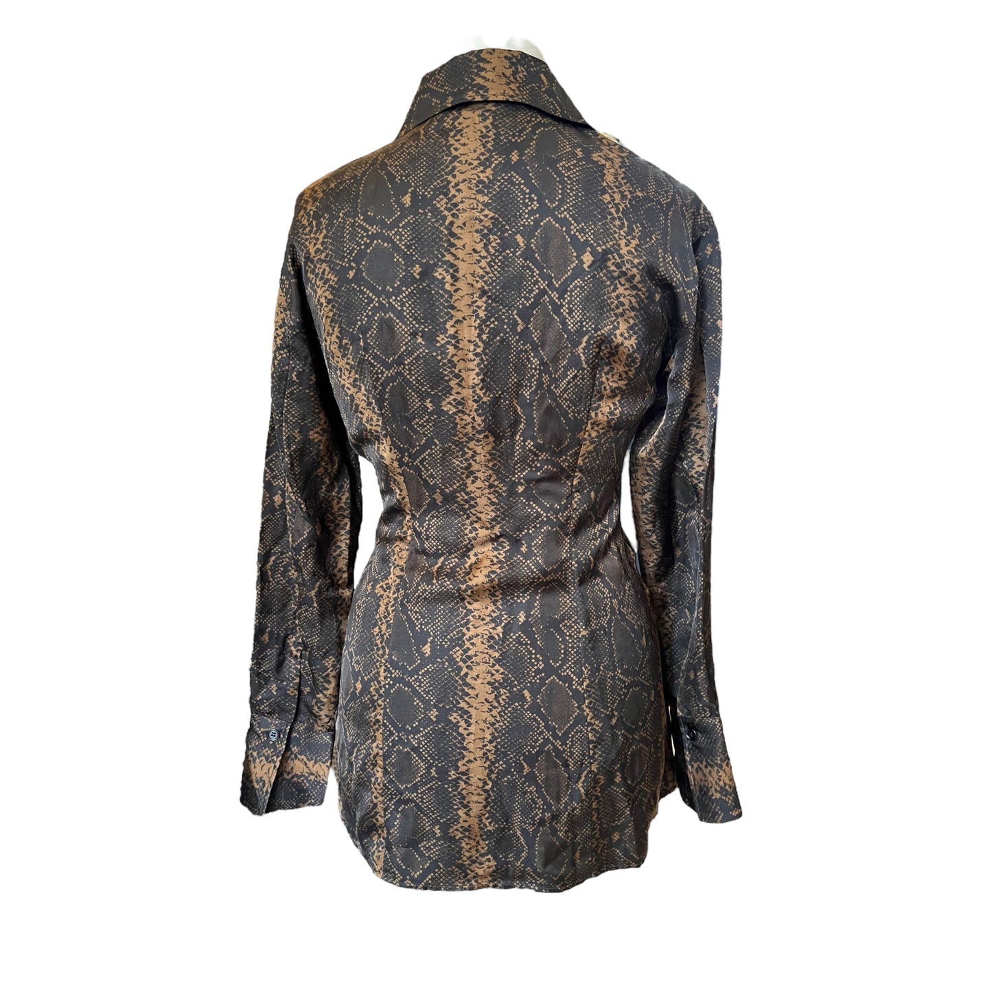 Arket Brown and Black Snake Print Shirt