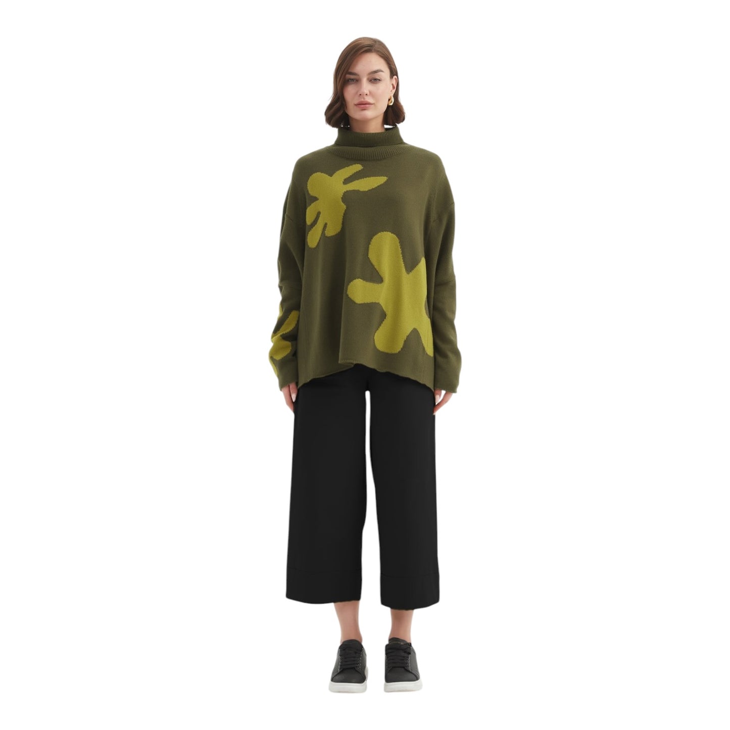 Tirelli Khaki Splatter Print Knit - 12/14