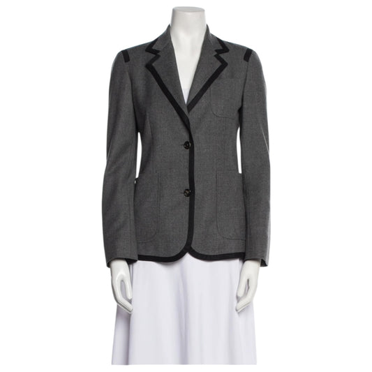 Burberry Grey and Black Wool Blend Jacket - 8/10