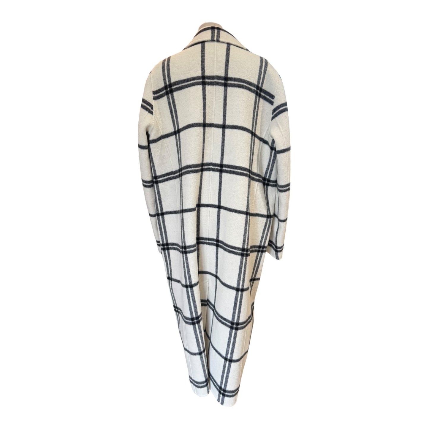 Jaeger Pure Wool Cream and Black Check Coat - 14