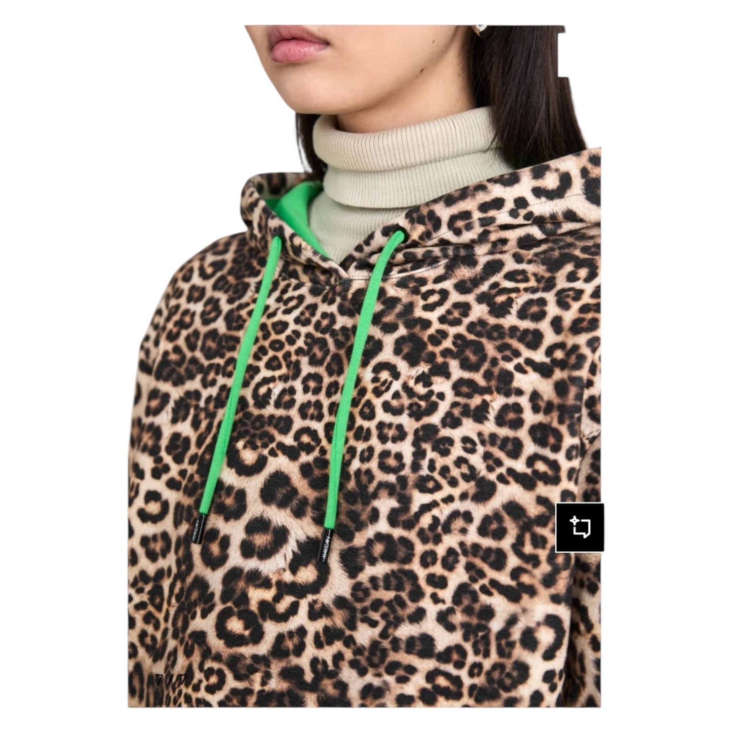 Marc Cain Leopard Print Hoodie - 14 - NEW