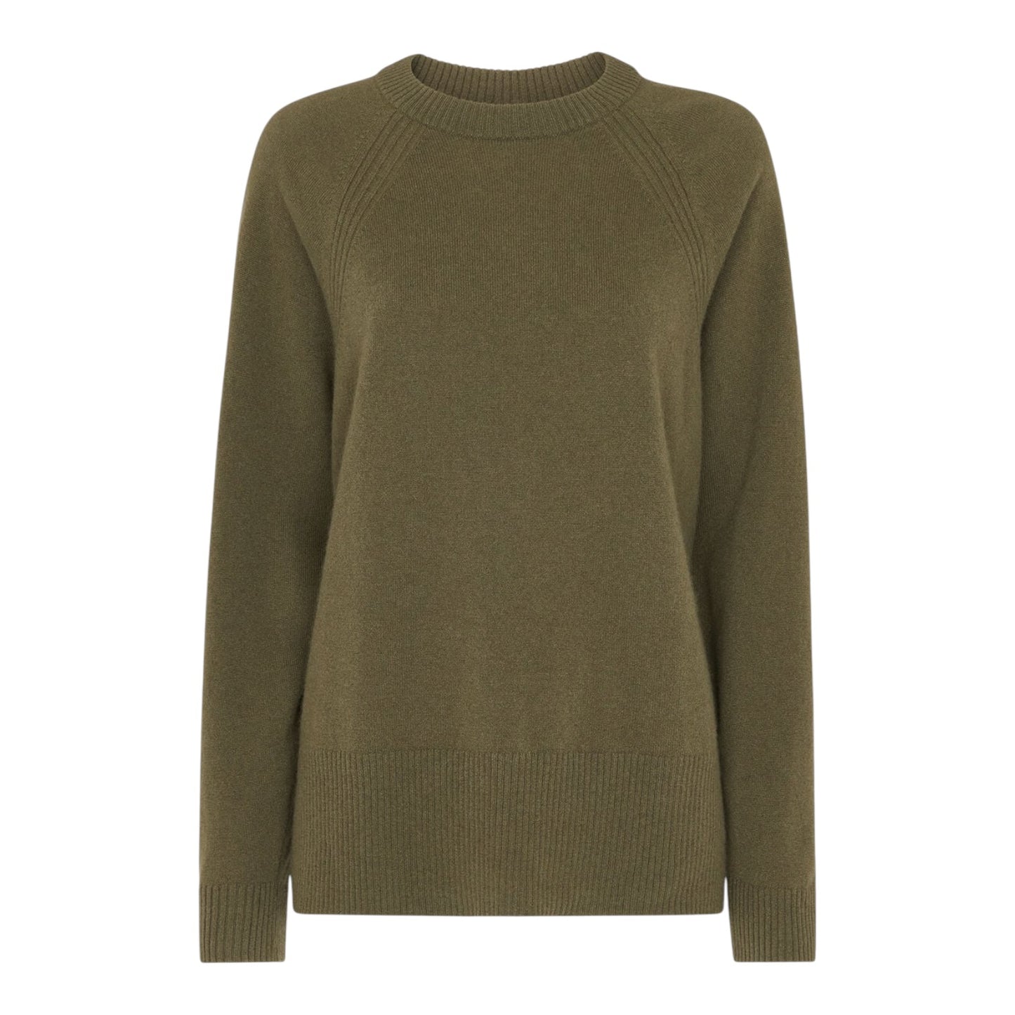 Whistles Khaki Ultimate Cashmere Crew Neck - 12
