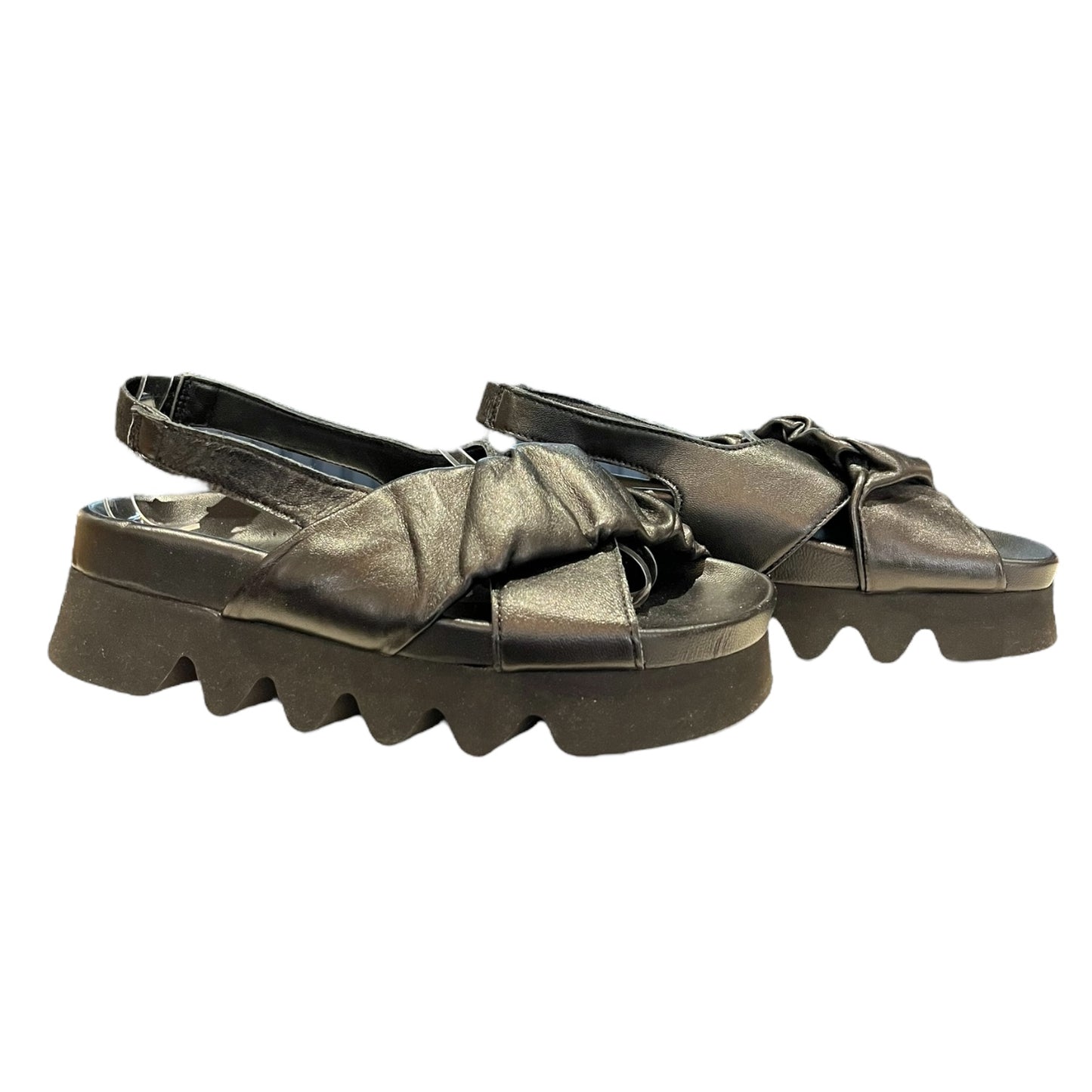 Patrizia Bonfanti Black Leather Sandals - 5 - NEW
