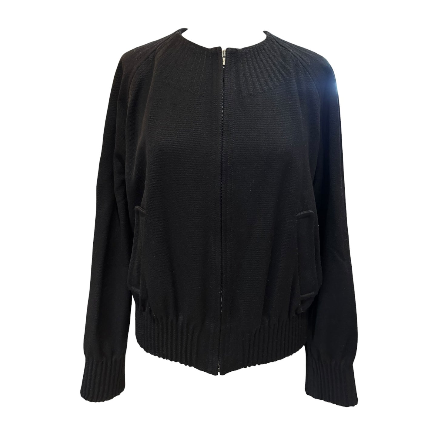 Allegri Black Wool Bomber Jacket - 10