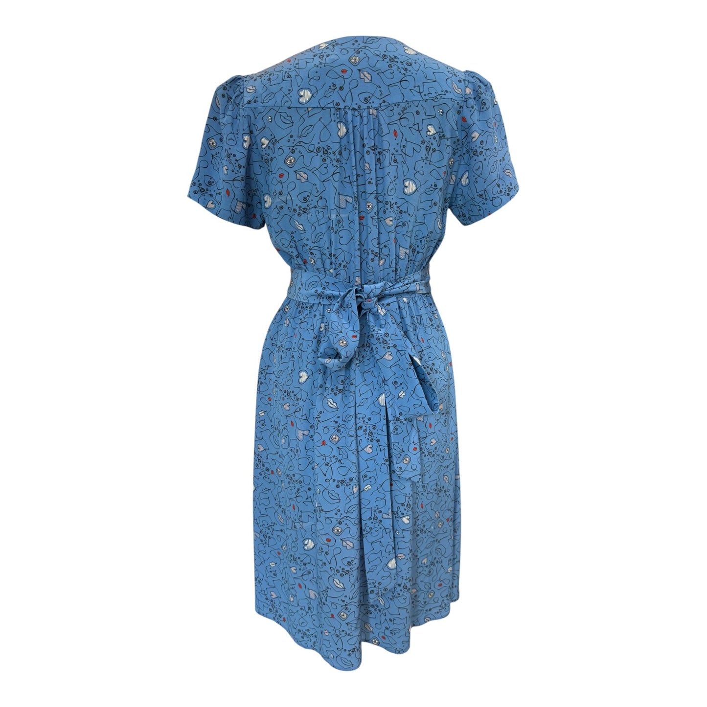 Cefinn Silk Blue Wrap Dress - 6/8