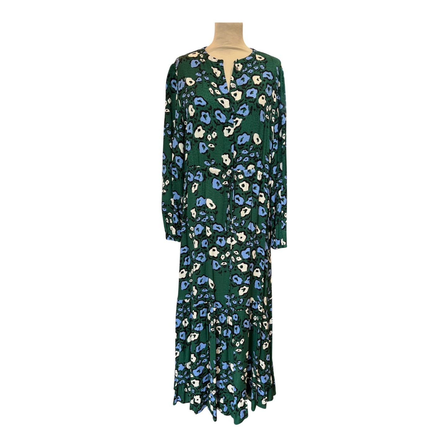 Jigsaw Blue and Green Floral Midi Dress - 14