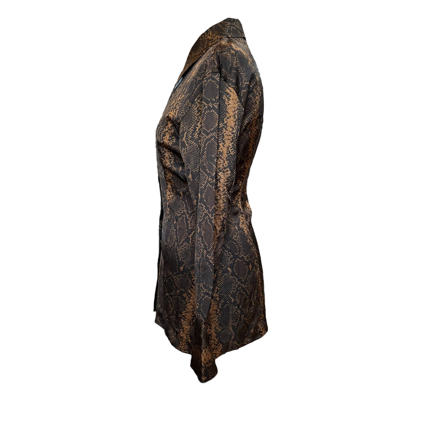 Arket Brown and Black Snake Print Shirt