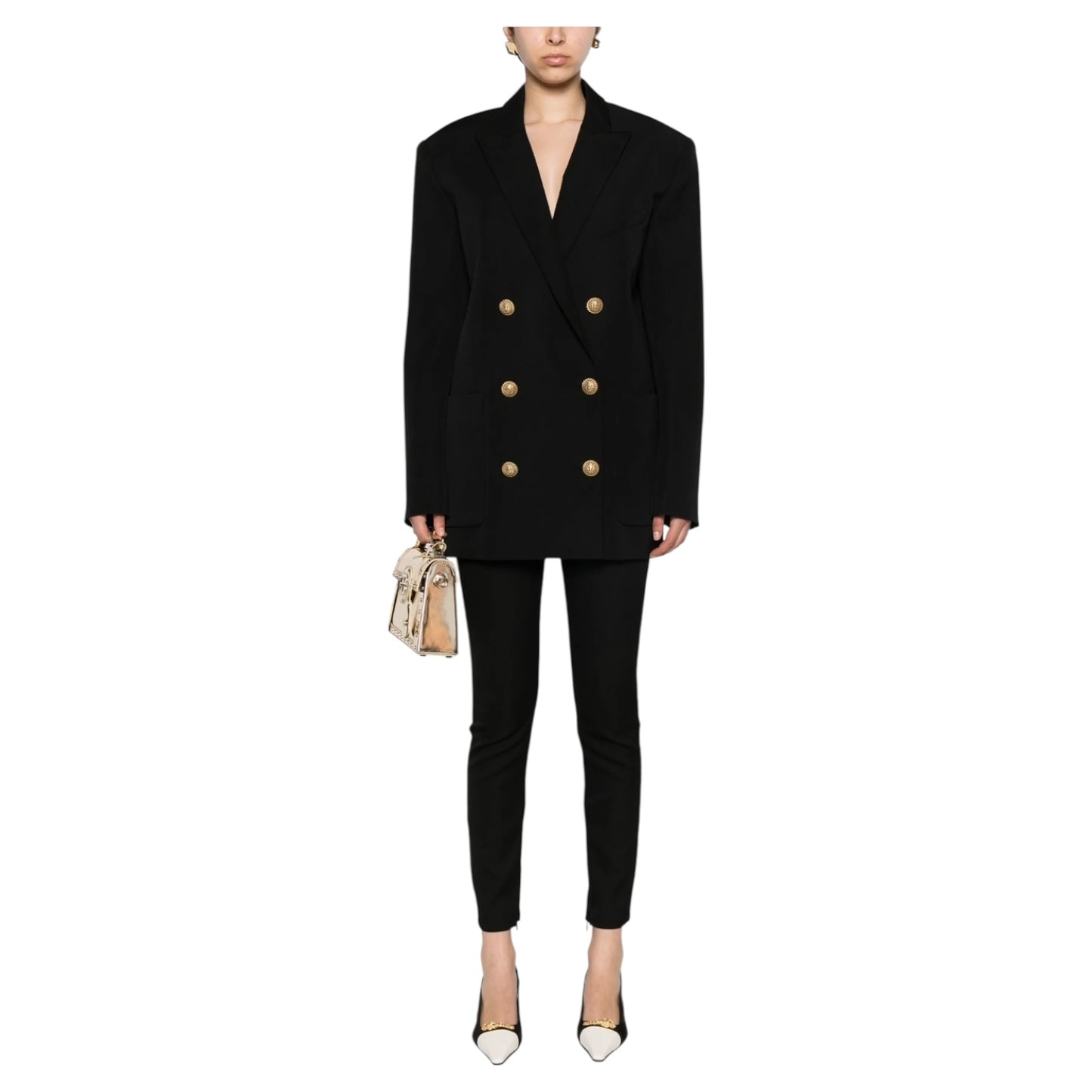 Balmain Black Wool Tapered Tailored Trousers - 10