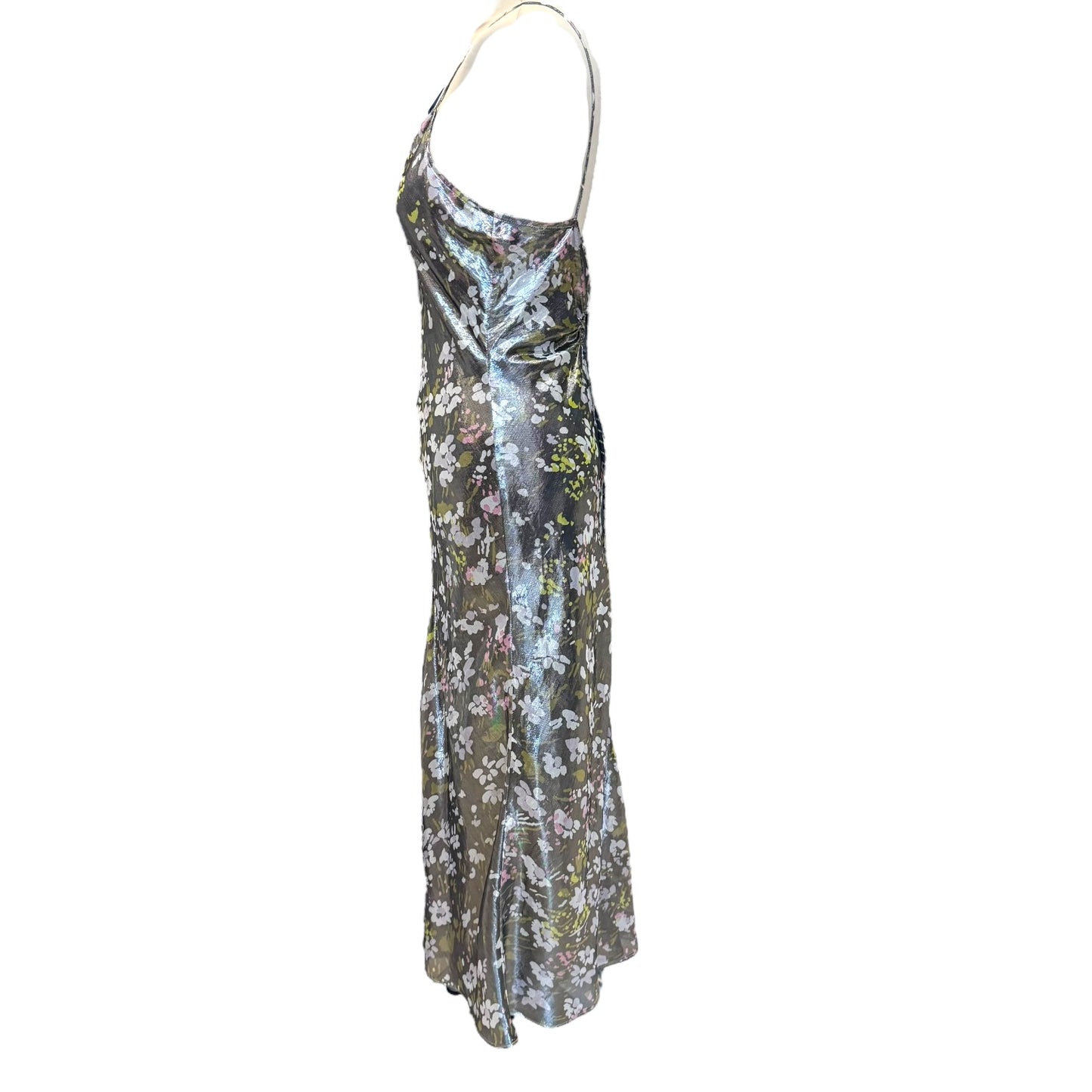 Ganni Metallic Floral Slip Dress - 8