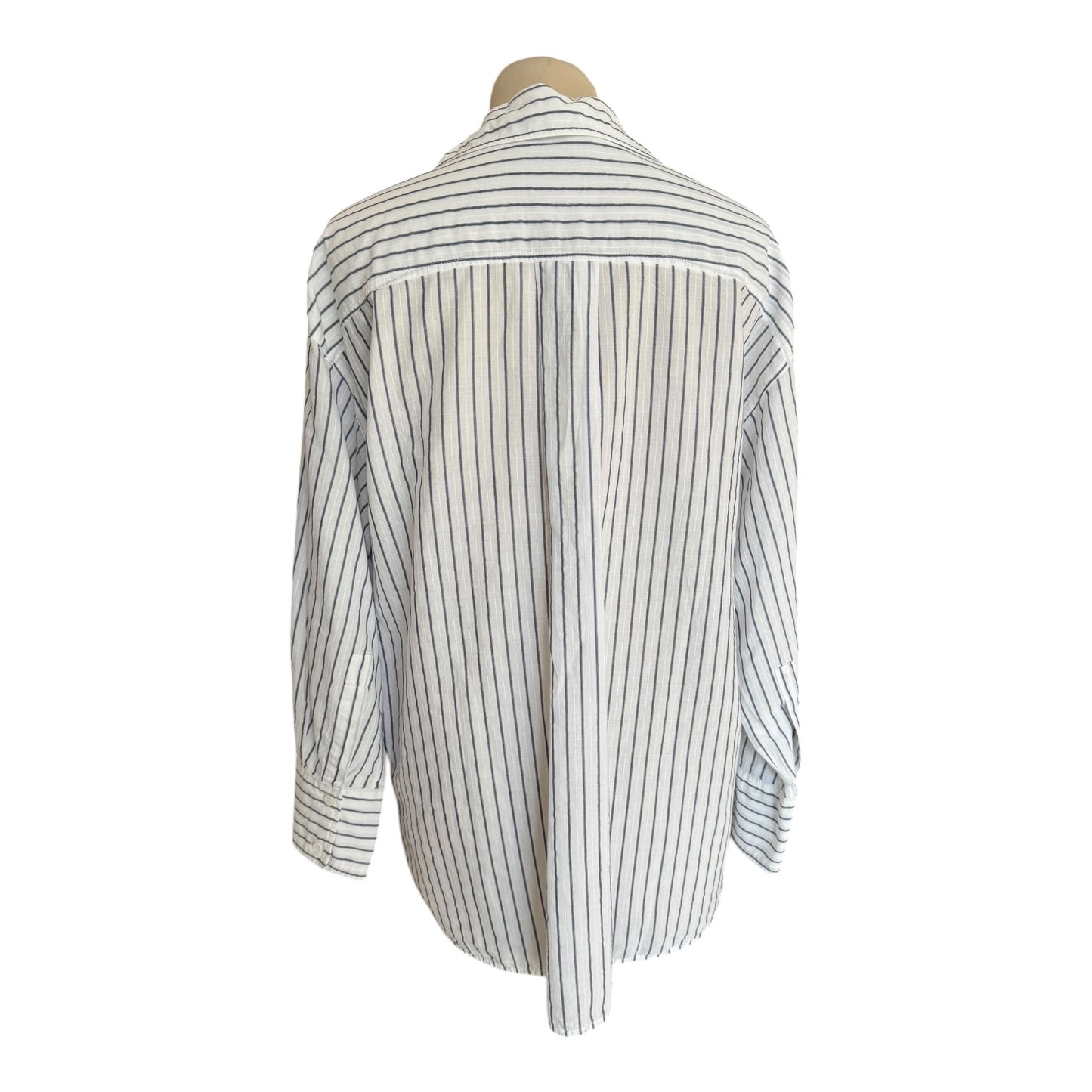 Perserico White and Navy Cotton Shirt - 12