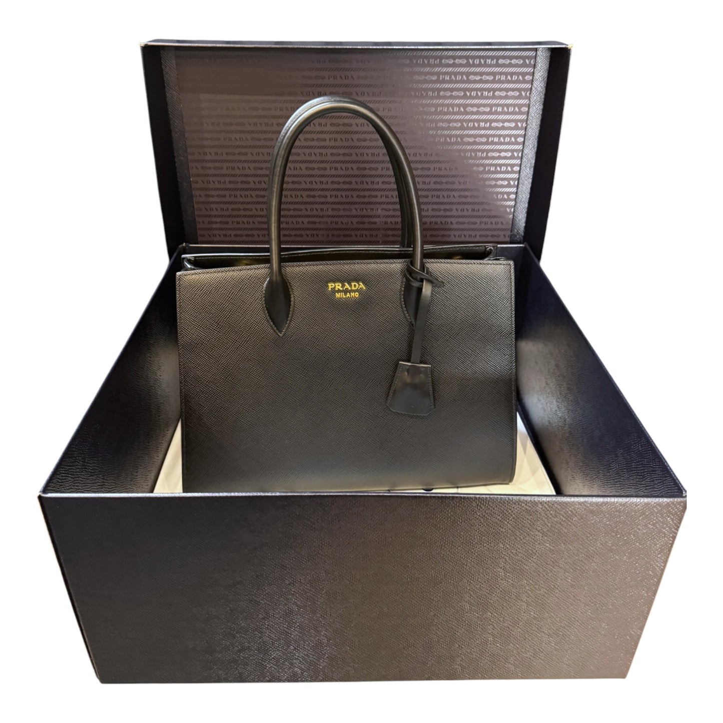 Prada Saffiano Cuir City Bibliotheque Large Tote