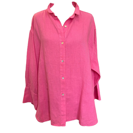 Henry Christ Pink Linen Shirt - 16/18 - NEW