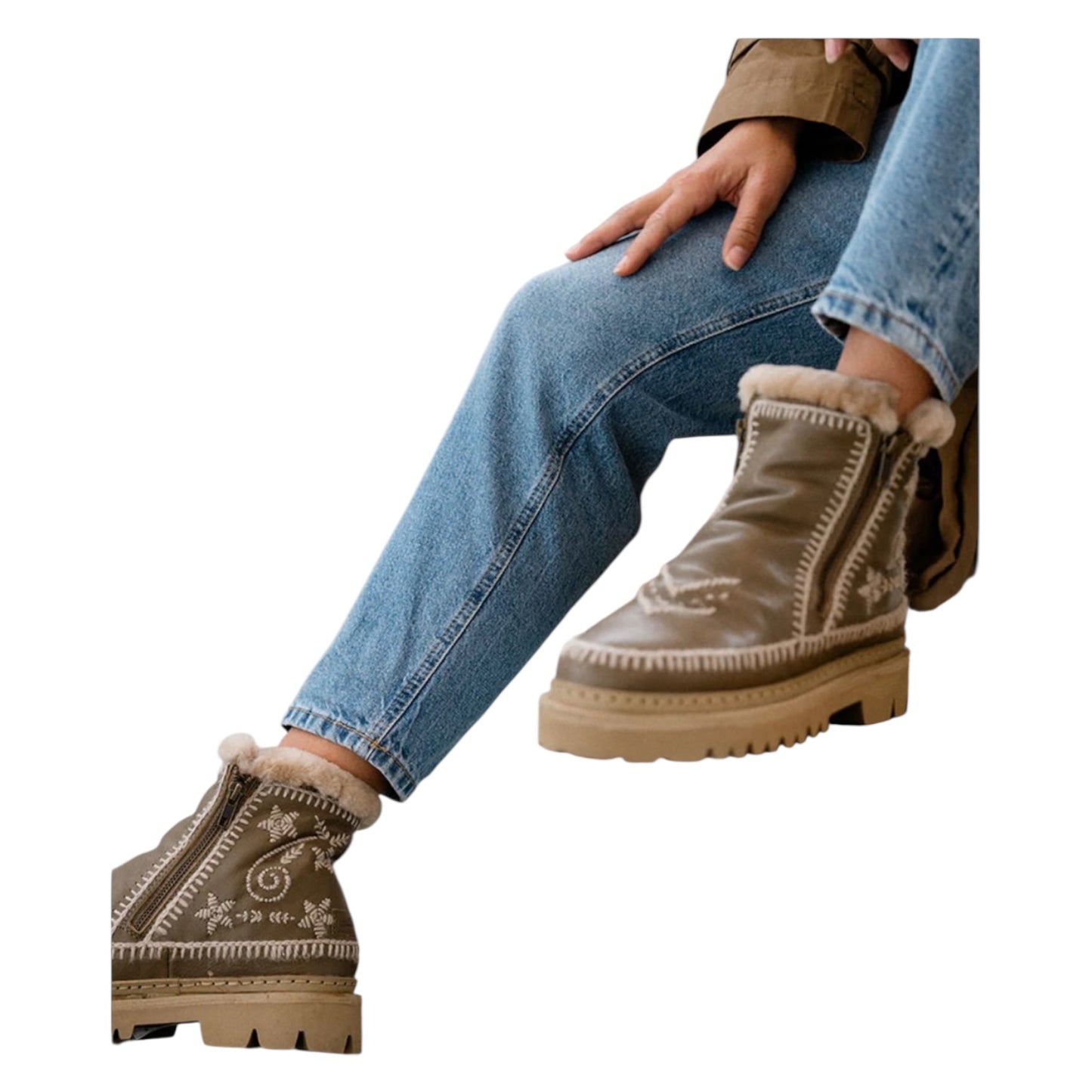 Setsu 3.0. Paisley Ankle Boot Leather Wheat - 39/6