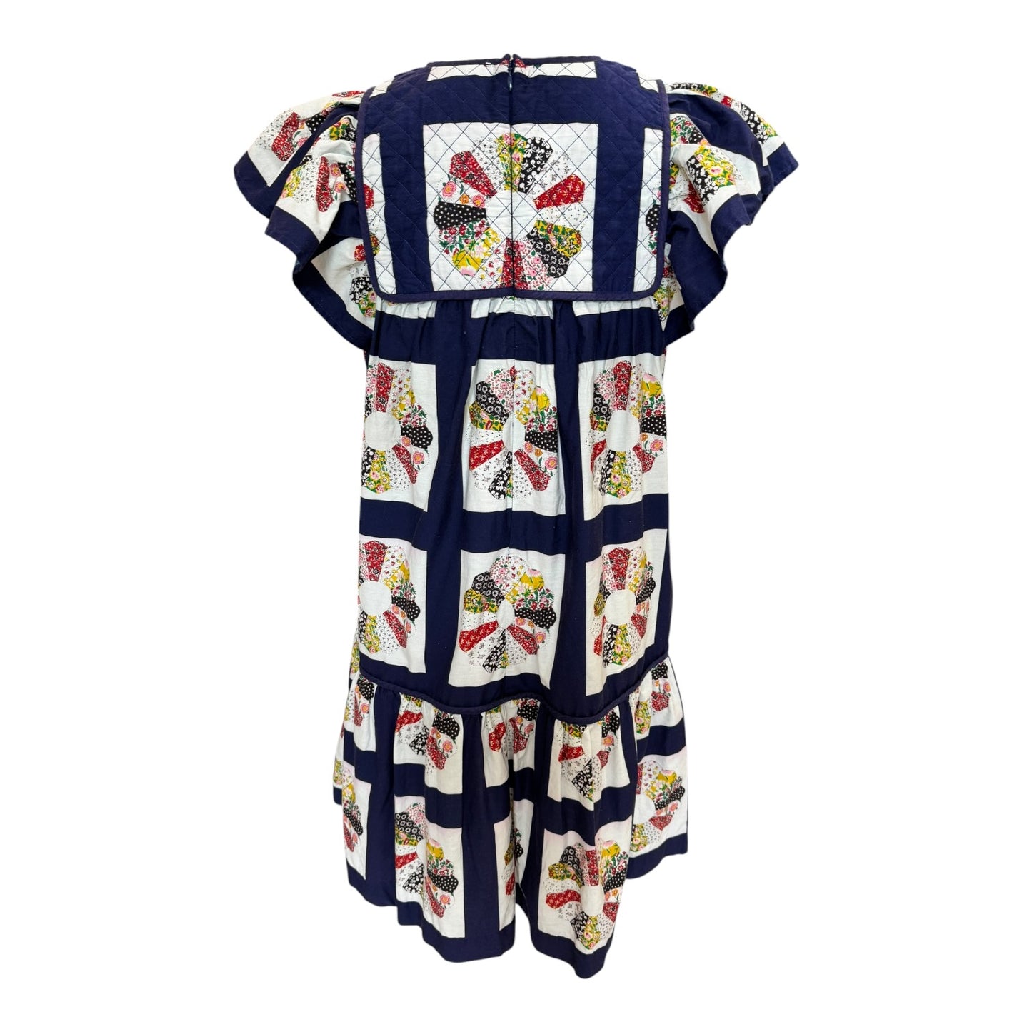 Sea Pippin Patchwork Flutter Sleeve Tunic Dress - 10/12