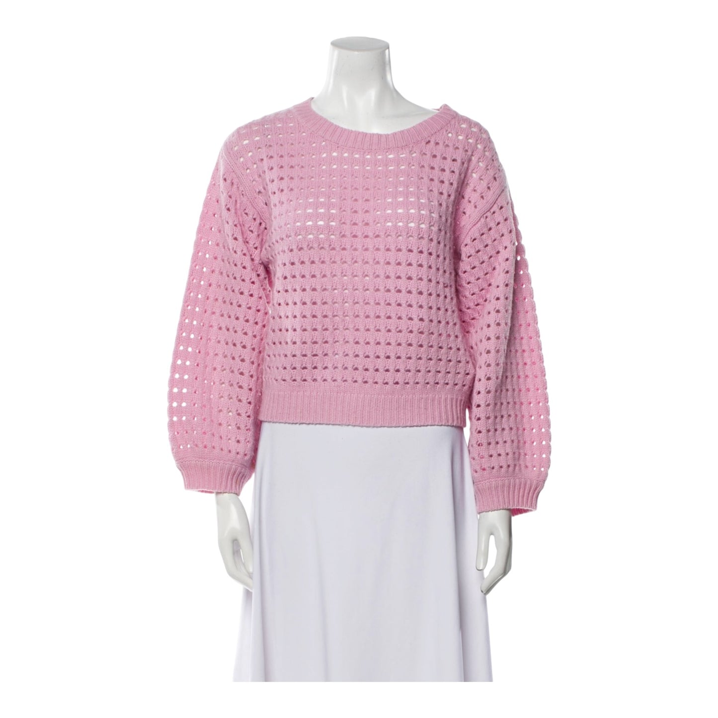 Allude Pink Wool and Cashmere Crop Jumper - 8/10