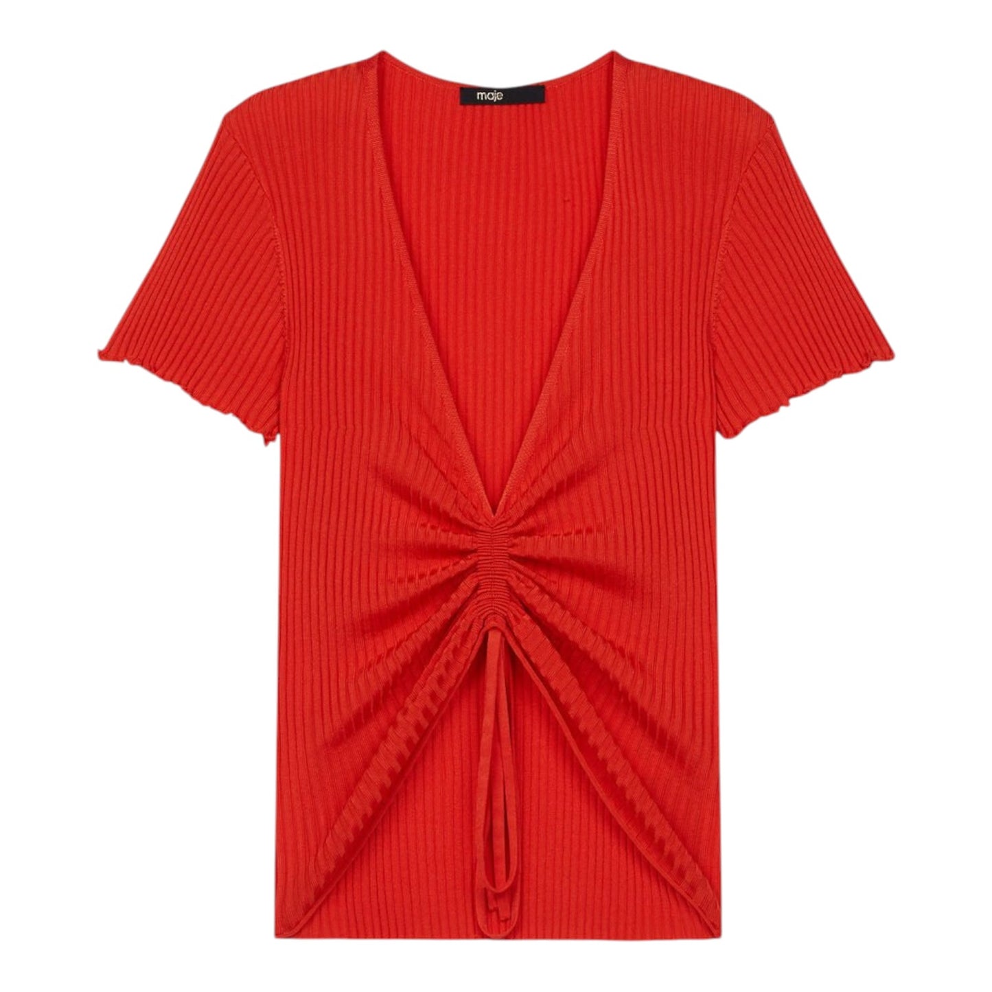 Maje Orange Ruched Top - 8