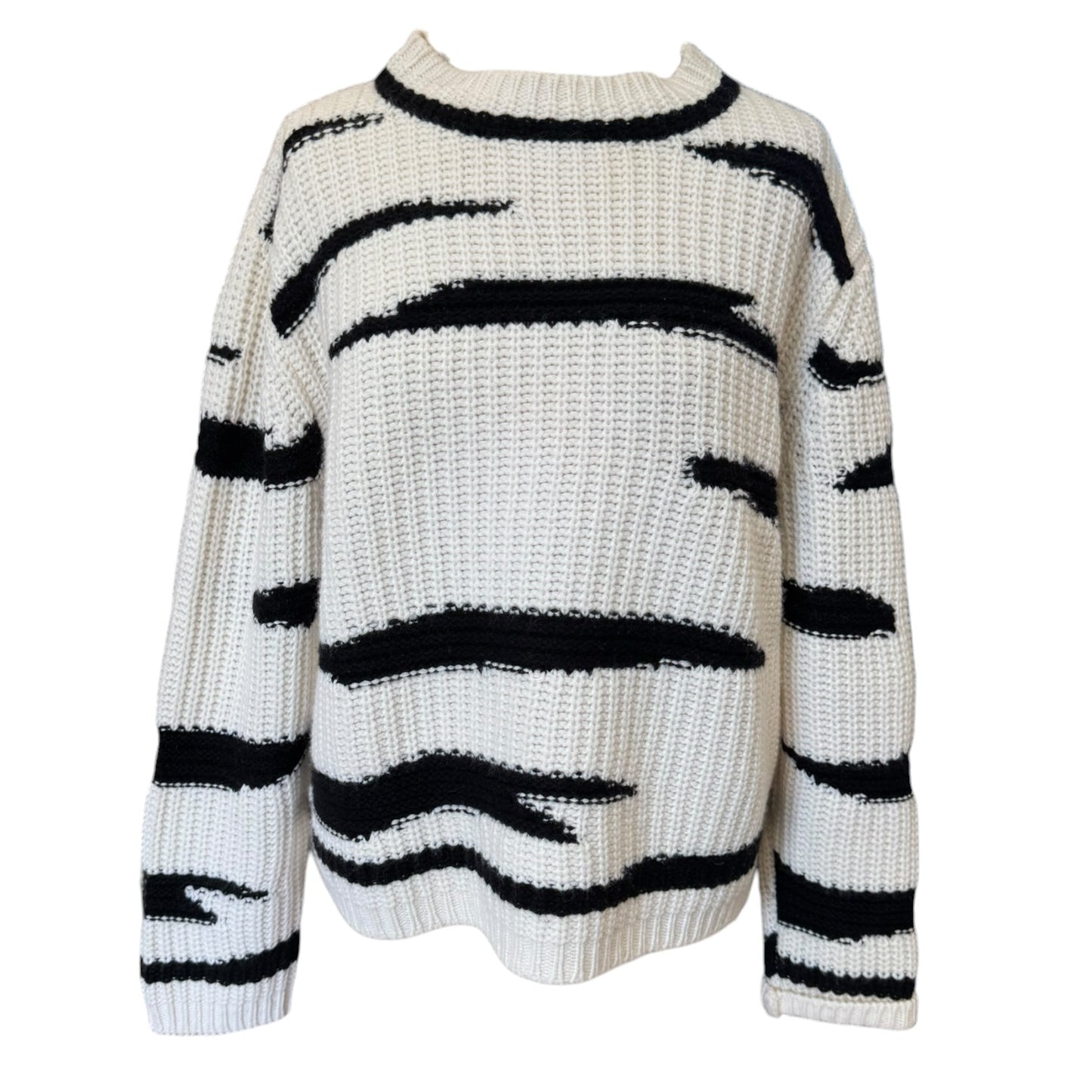 Marc Cain Cream and Black Wool and Cashmere Jumper - 12