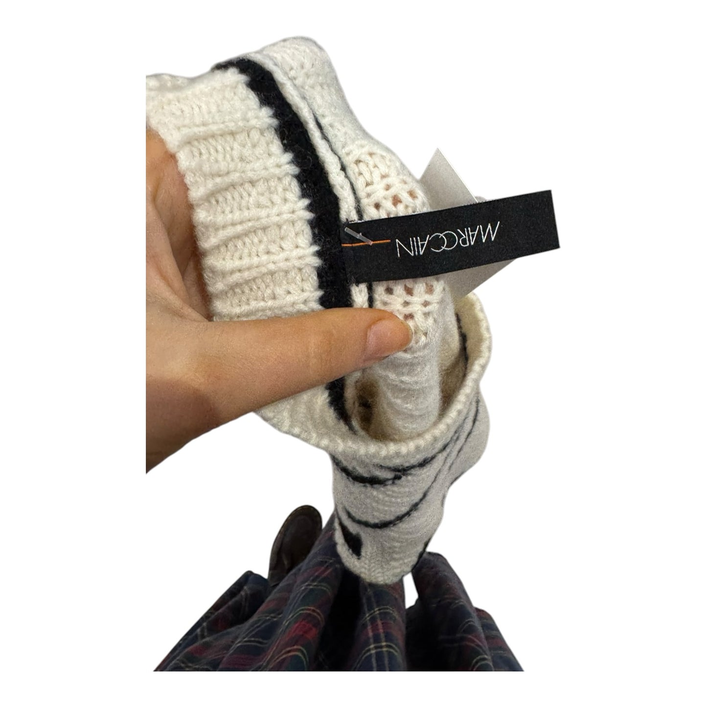 Marc Cain Cream and Black Wool and Cashmere Jumper - 12