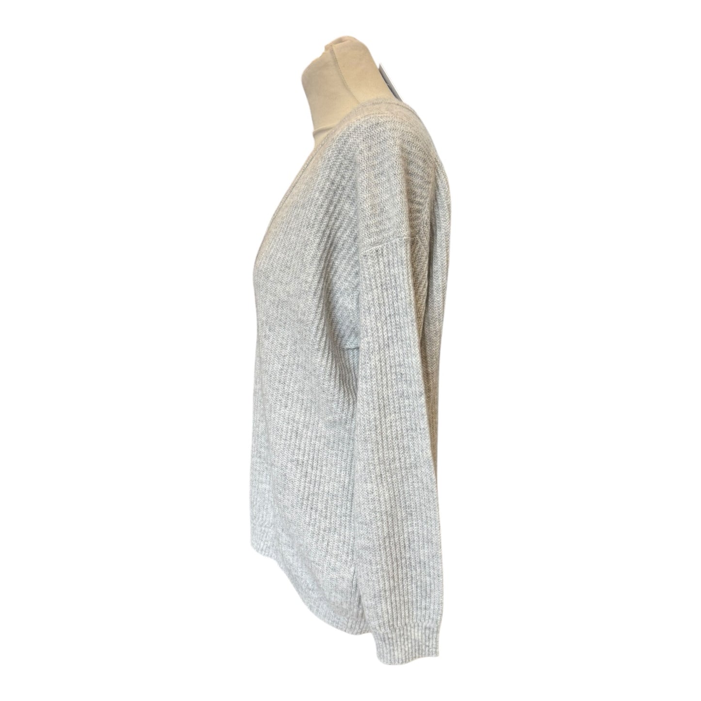Allude Grey V Neck Cashmere Sweater - 10 - NEW