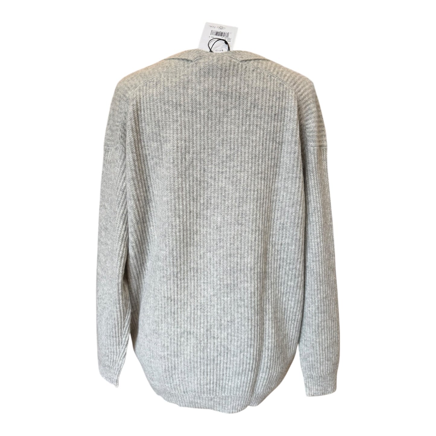 Allude Grey V Neck Cashmere Sweater - 10 - NEW