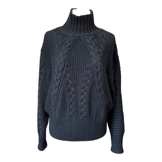 Cat Noir Black Cable Knit Wool Blend Jumper - 12
