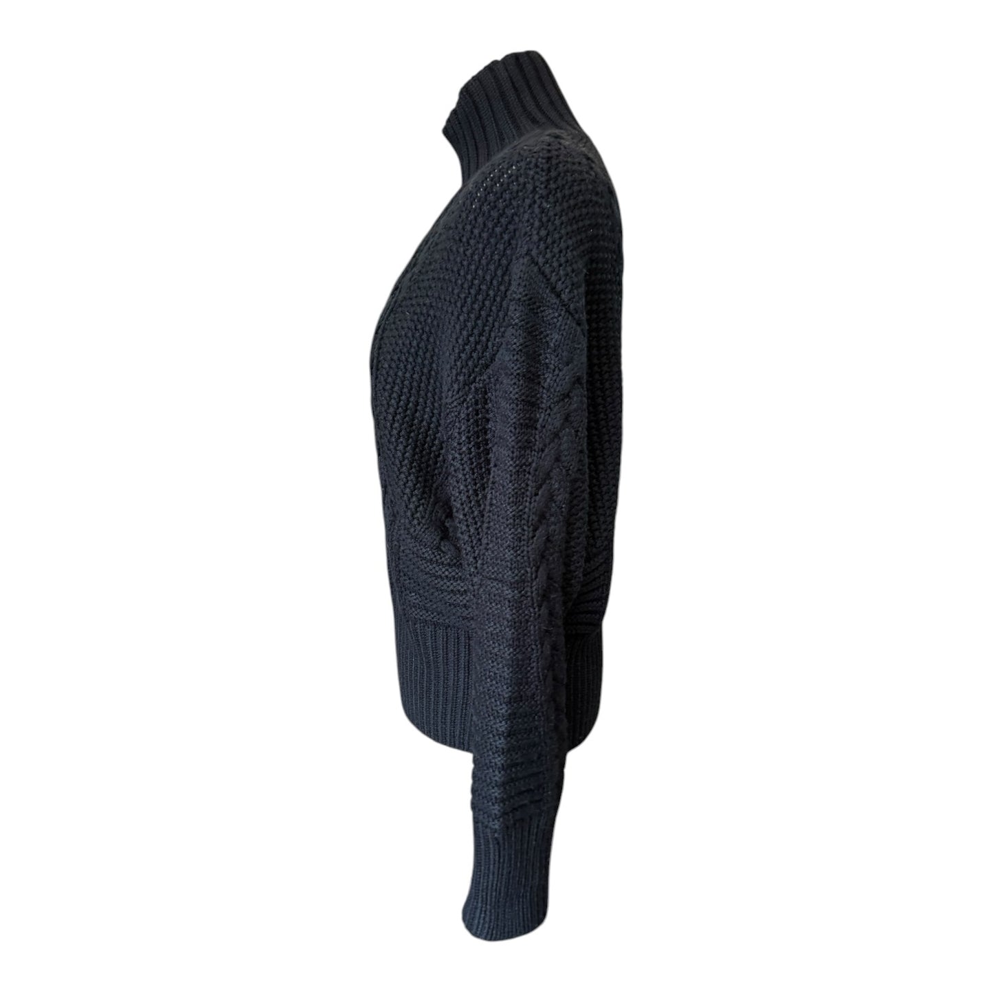 Cat Noir Black Cable Knit Wool Blend Jumper - 12