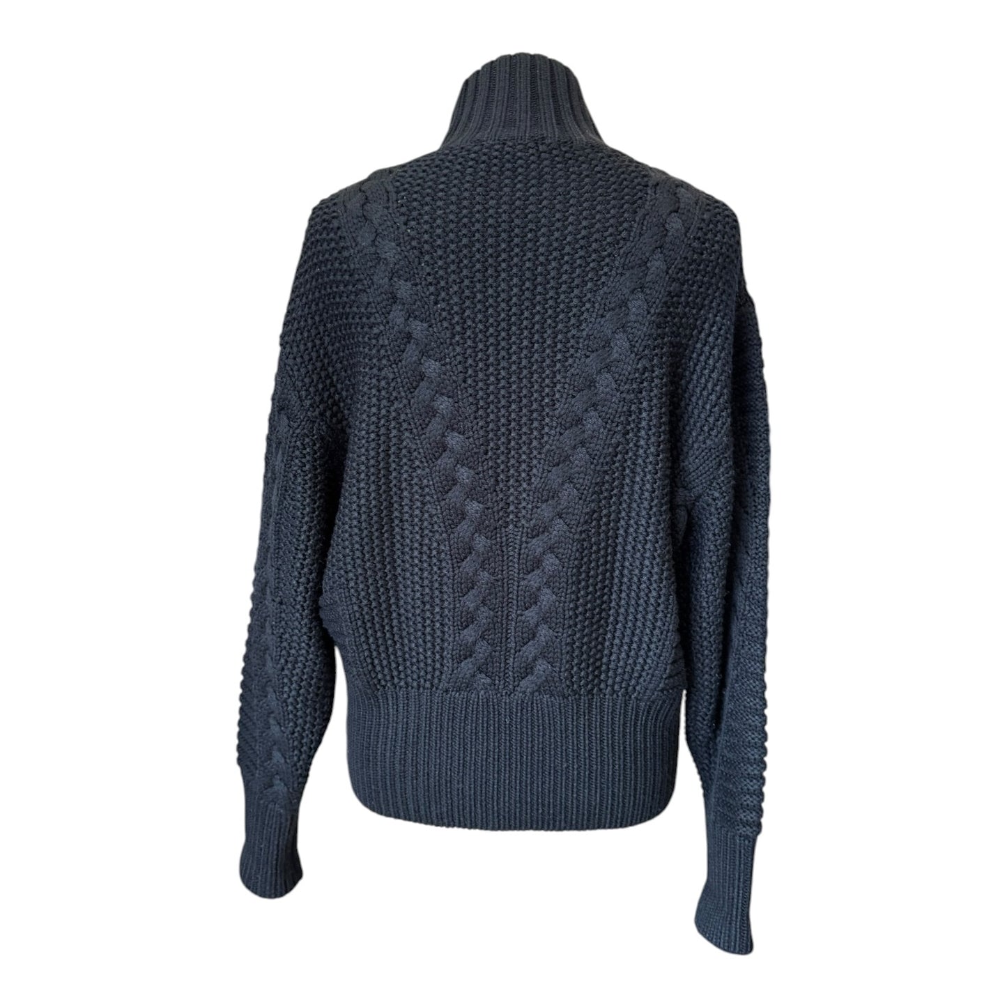 Cat Noir Black Cable Knit Wool Blend Jumper - 12