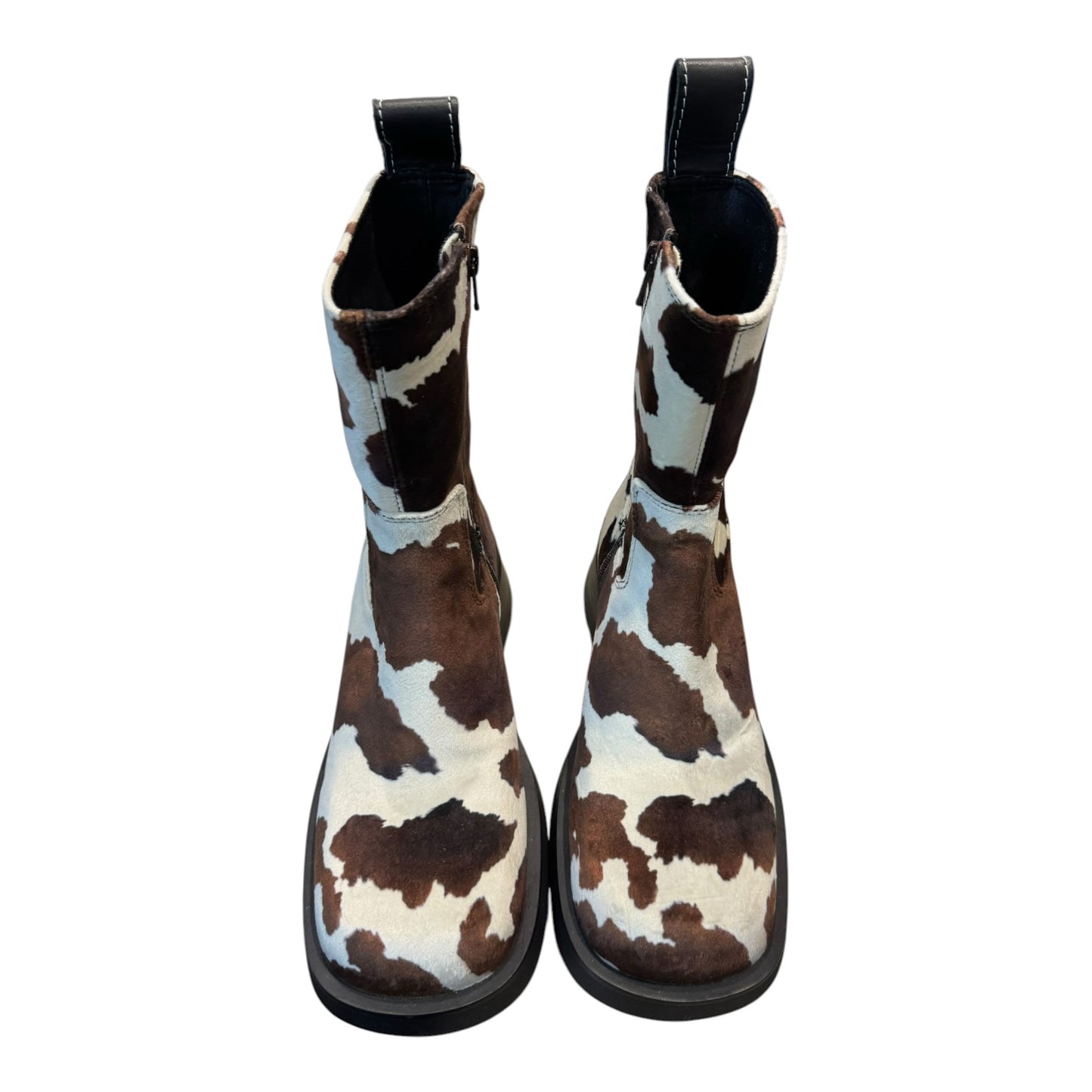 Miista Yolanda Cow Block Heel Ankle Boots - 40/7 - NEW