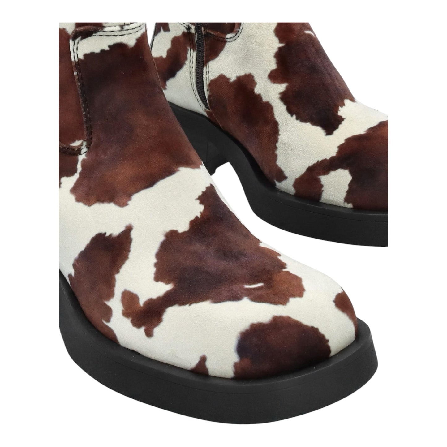 Miista Yolanda Cow Block Heel Ankle Boots - 40/7 - NEW