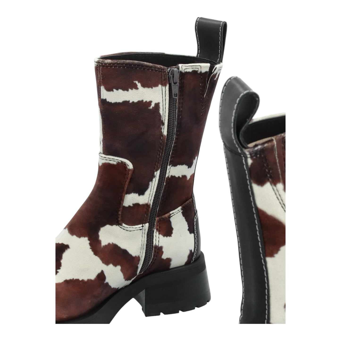 Miista Yolanda Cow Block Heel Ankle Boots - 40/7 - NEW