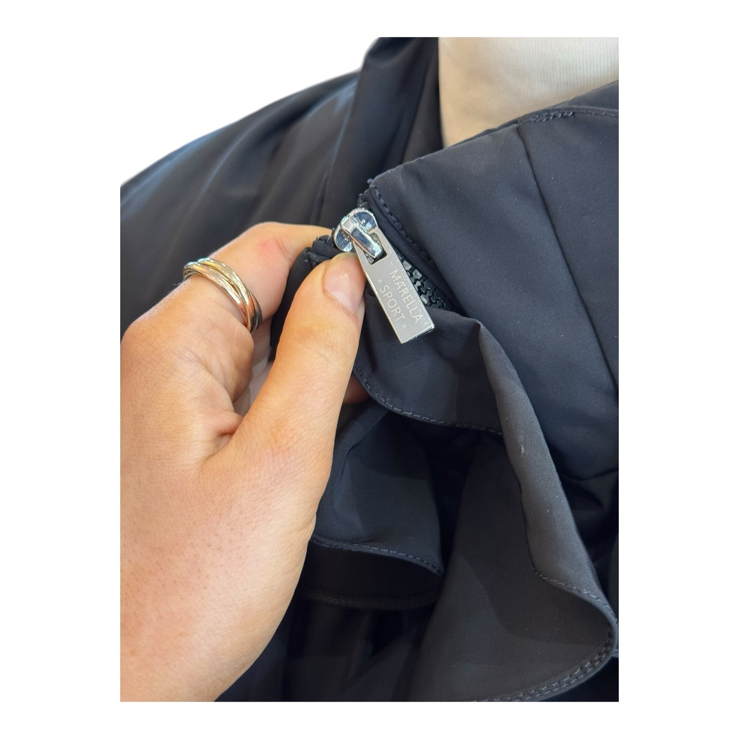 Marella Bozen Black Ruffle Neck Coat - 14/16