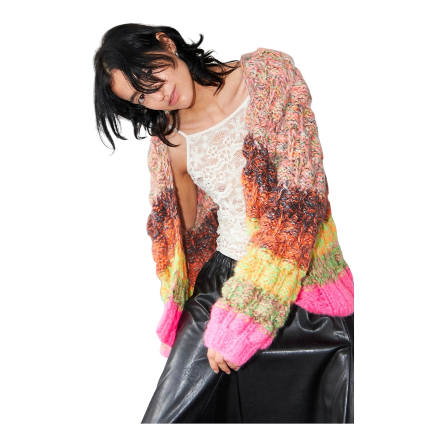 Dawn X Dare Arena Rainbow Pink Multi Cardigan - 12